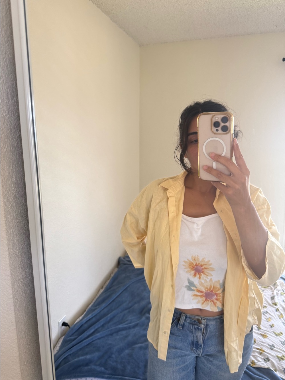 Linen button up blouse